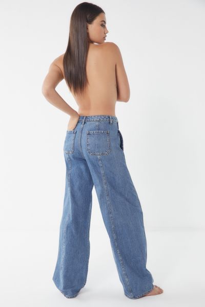 BDG Lisa High-Rise Tapered Wide Leg Jean - Tinted Denim - Blue 28 at Urban Outfitters | Urban Outfitters (US and RoW)