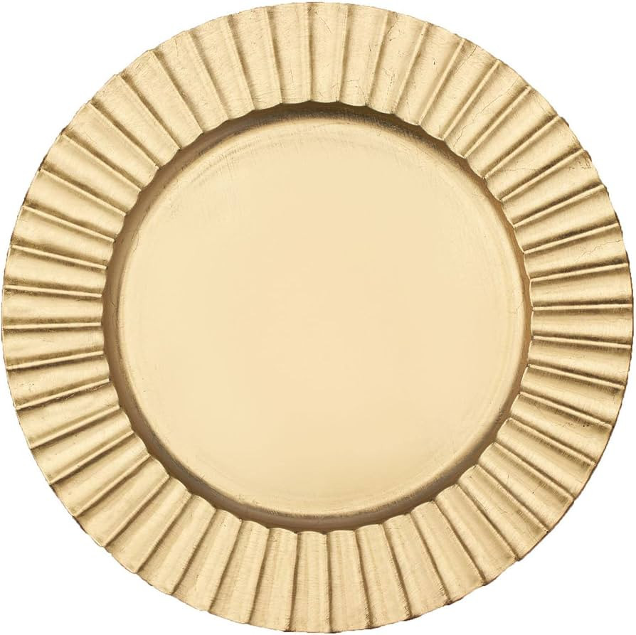 Simply Elegant Fluted Edge Plastic Charger Plate | Service Plate for Parties, Dinner, Weddings, Q... | Amazon (US)