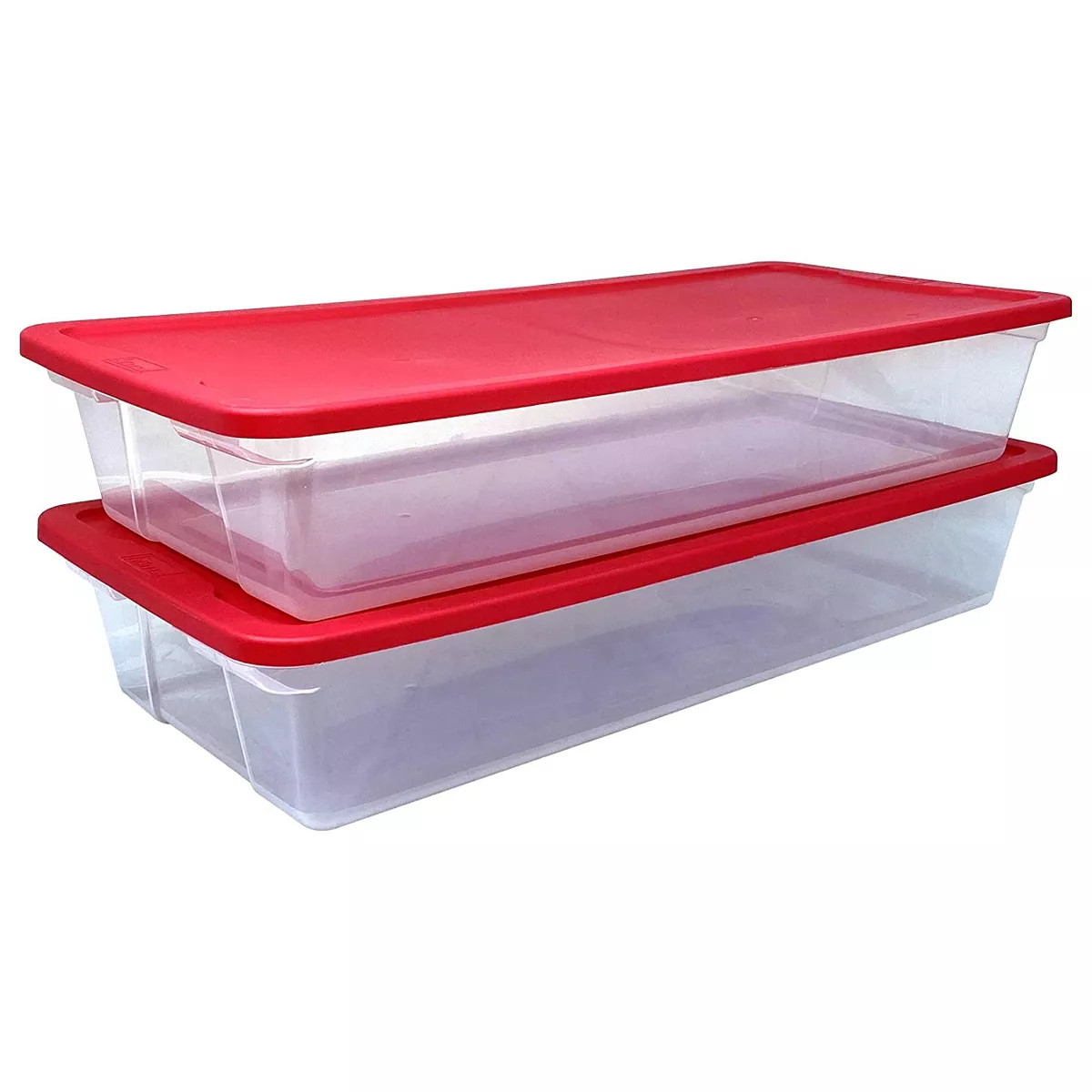 Homz 3421CLRDDC.02 Large 41 Quart Clear Plastic Under Bed Stackable Holiday Storage Container wit... | Target