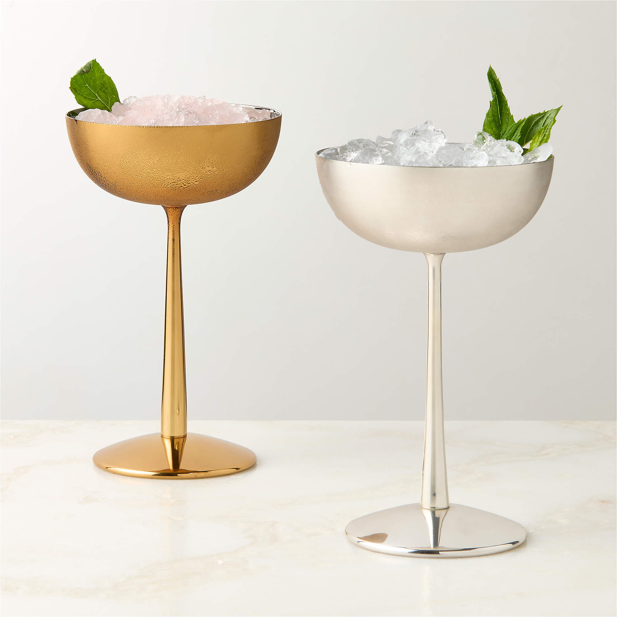 Emporia Brass-Plated Coupe Glass + Reviews | CB2 | CB2