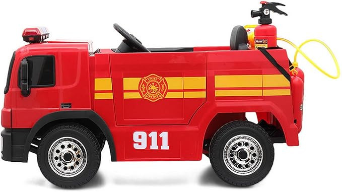 TOBBI Kids Ride on Toys 12V Fire Truck Real Driving Experience Manual Remote Control Horn Water G... | Amazon (US)
