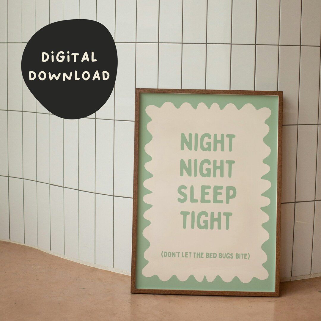 Night Night Sleep Tight Sage Digital Download Print - Etsy | Etsy (US)