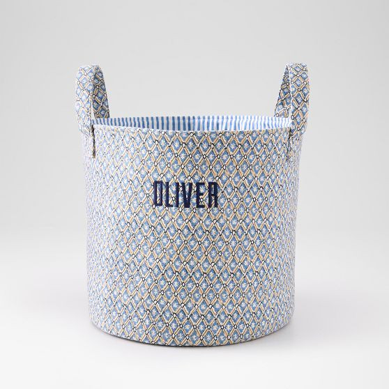 Block Print Canvas Storage Bin | Mark and Graham