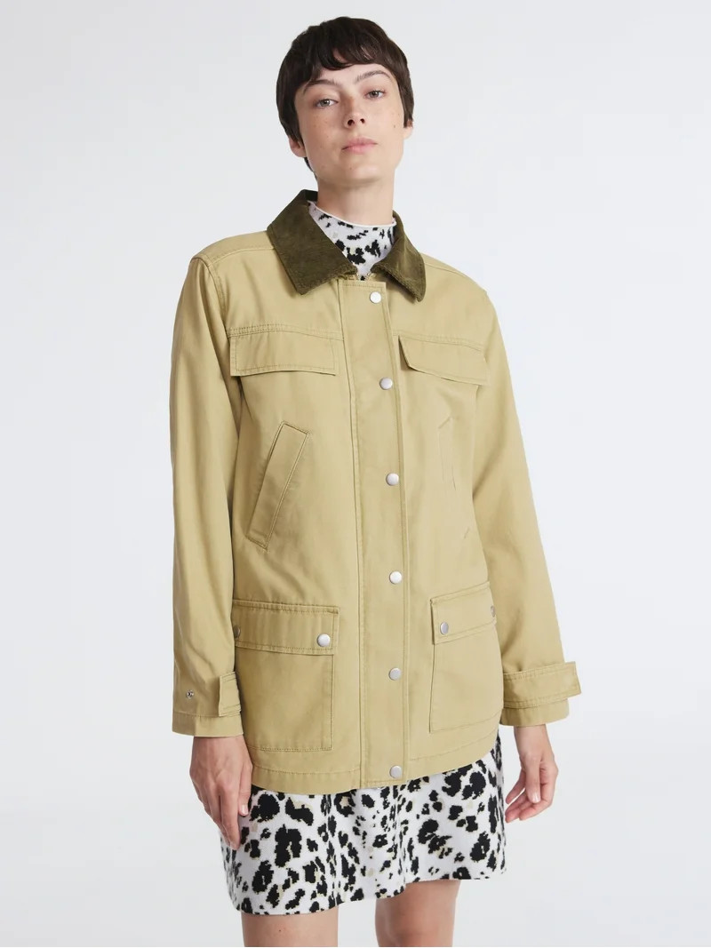 Scoop Women’s and Women’s Plus Cotton Oversized Cargo Barn Jacket, Midweight, XS-4X | Walmart (US)