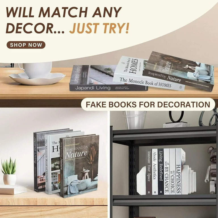 Decorative Books for Home Decor - Coffee Table Book Decor - Fake Books for Decoration - Faux Book... | Walmart (US)