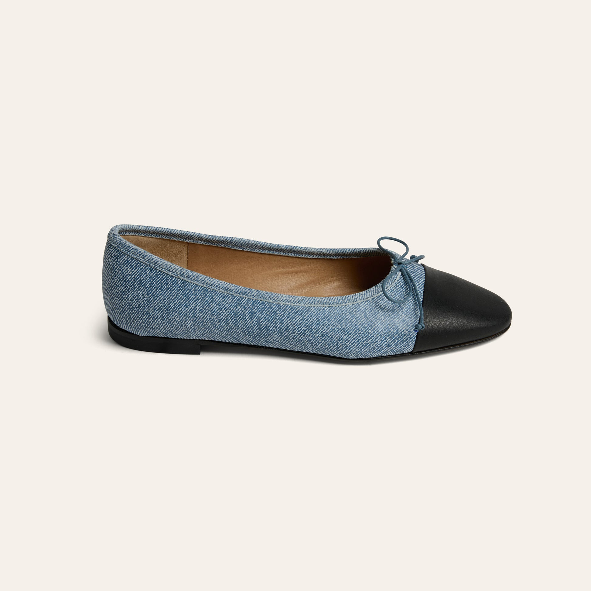Como Ballet Flat in Denim/Black | A. Soliani | A.Soliani