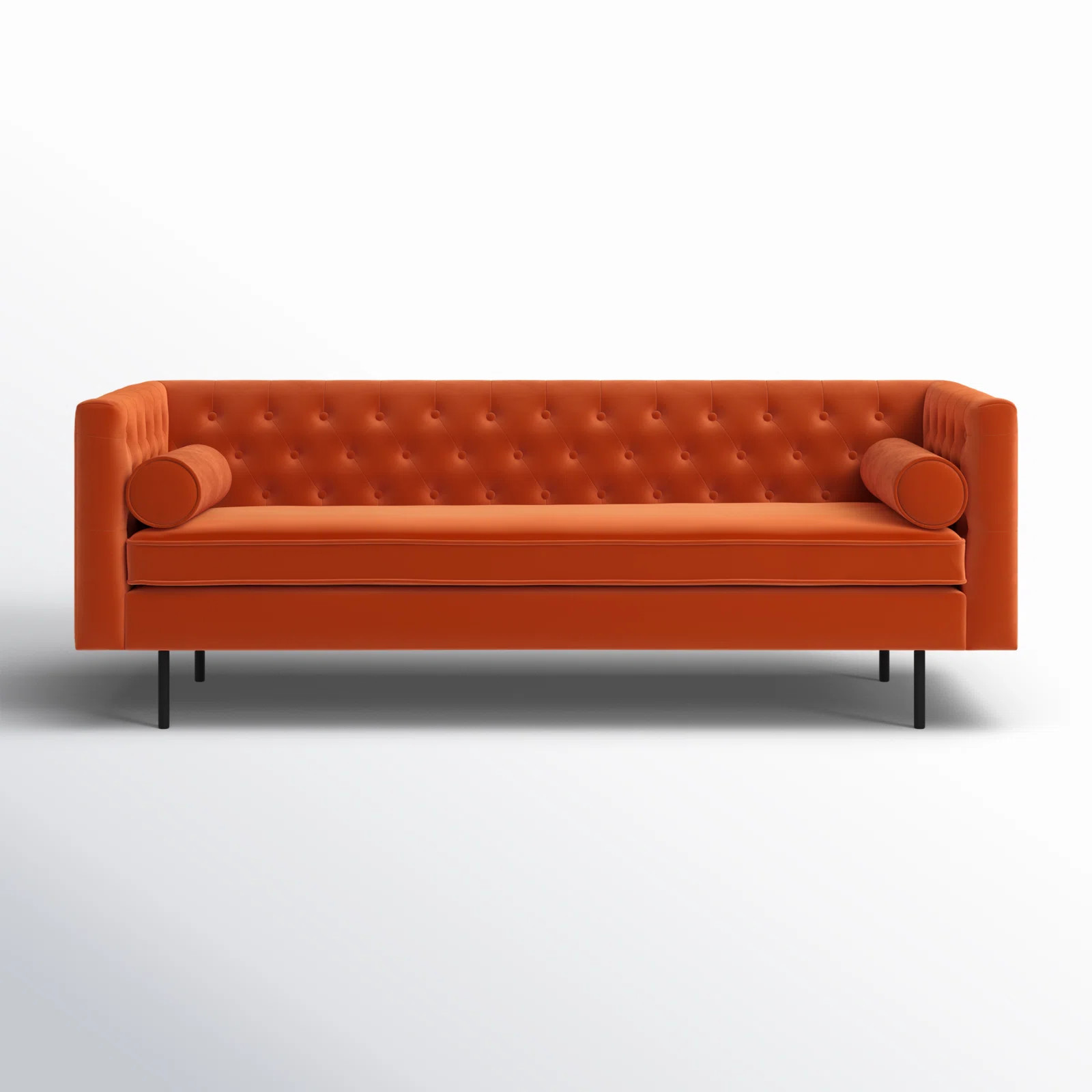 AllModern Dario 79" Velvet Rolled Arm Chesterfield Sofa with Reversible Cushions & Reviews | AllM... | AllModern