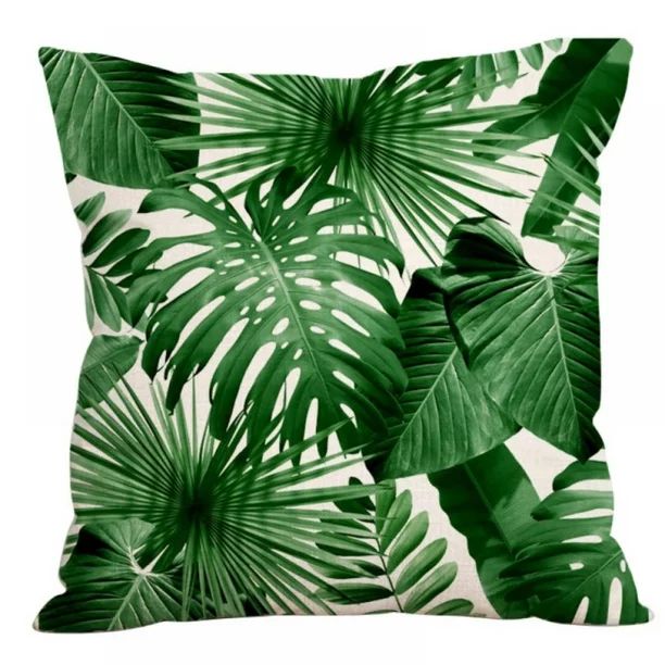 Tropical Throw Pillows Covers Decorative Palm Plant Leaf Pillow Case for Outdoor Patio Couch Chai... | Walmart (US)