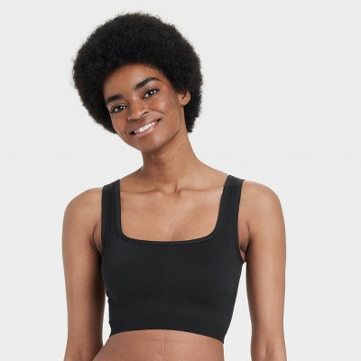 Women's Seamless Brami - Colsie™ Black L: Unlined Pullover Knit Top | Target