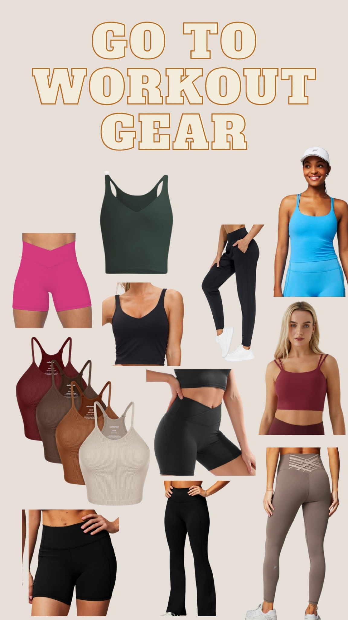 My go to workout clothes! Tons of color options. Built in bra crop tanks, biker shorts that look cute, flare pants and the best joggers! It’s never too early to start getting into shape for the new year. Get cute active wear to make you feel great  

#LTKsalealert #LTKActive #LTKfitness