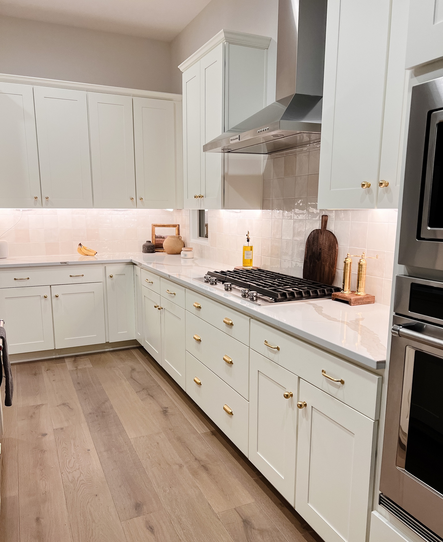 Rejuvenation Cabinet Hardware in Antique Brass
4” and 6” Massey Drawer Pulls
4” Vernon Bin Pulls
Ball Cabinet Knob 

Bathroom Hardware is Top Knobs in Honey Bronze
I went with the 8” pulls

#LTKhome #LTKFind