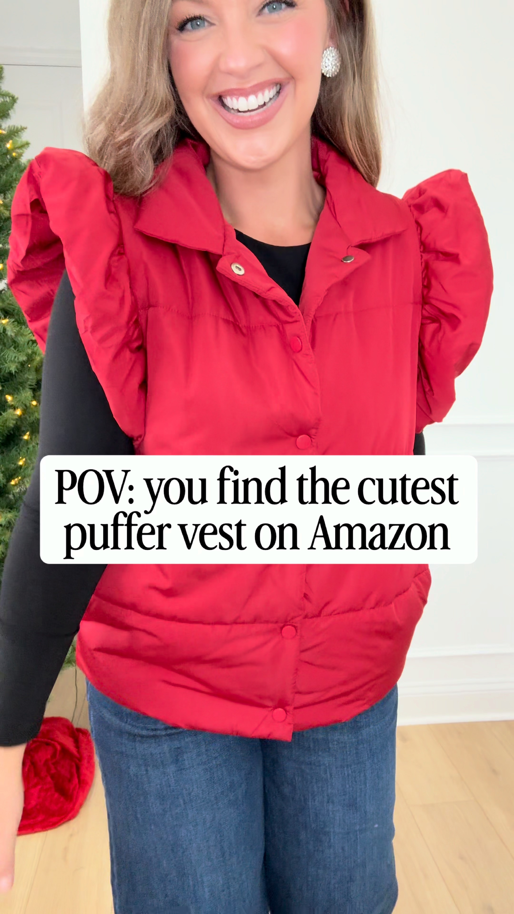 The cutest puffer vest on Amazon!!
Wearing my true size medium!

Just found the most adorable puffer vest on Amazon and it has ruffle sleeves! It's perfect for the holidays or a festive winter outfit. love the color and that you can dress it up or down! #amazonfashion #winterstyle #puffervest #holidayoutfit #puffervestoutfits #christmasoutfit

amazon puffer vest with ruffle sleeves, amazon fashion, holiday outfit, christmas outfit, holiday style, red puffer vest, christmas outfit 

 #LTKSeasonal #LTKMidsize #LTKFindsUnder50