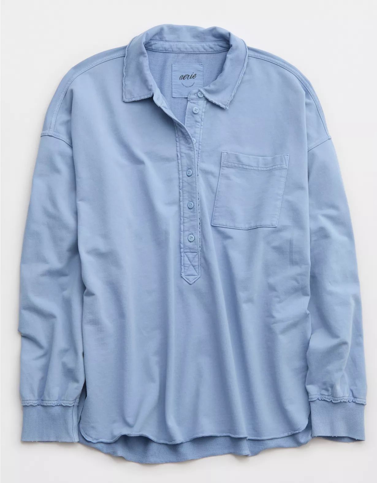 Aerie Take It Easy Popover Polo Sweatshirt | American Eagle Outfitters (US & CA)