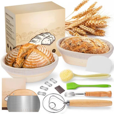 Bread Proofing Basket - Sourdough Starter Kit Sourdough Proofing Basket Set Of 2, Sourdough Bread Baking Supplies For Making Baking Fermentation (9" R | Wayfair Professional