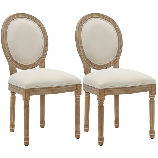 Amando Linen King Louis Back Side Chair | Wayfair North America