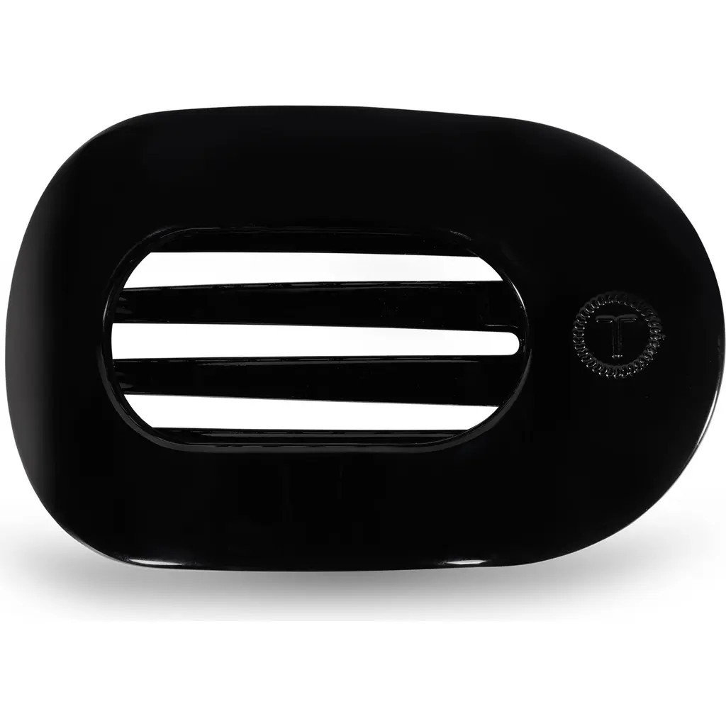 TELETIES Medium Flat Round Hair Clip in Jet Black at Nordstrom | Nordstrom