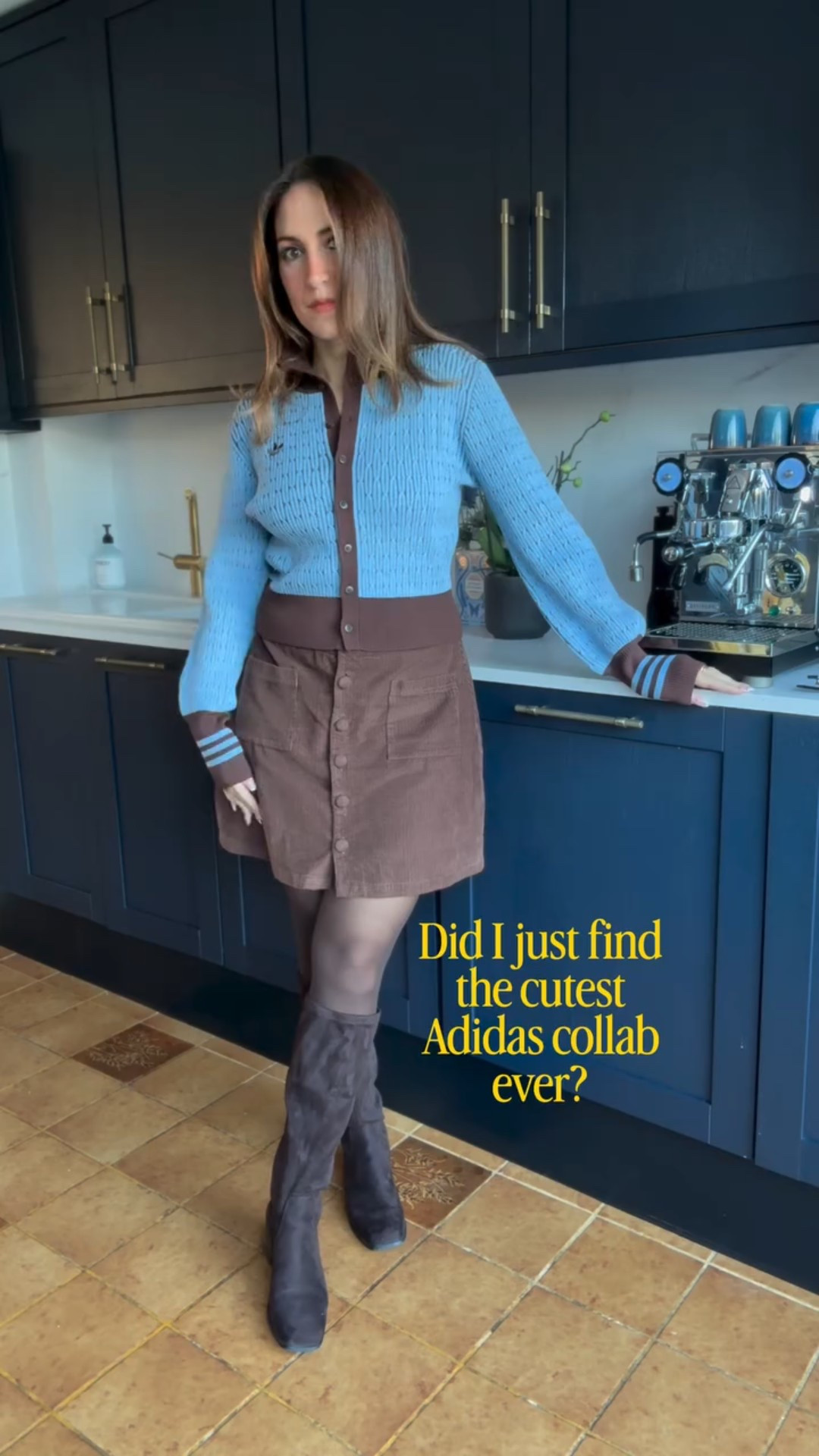 Are we all agreeing this blue knit is a tiny bit magical?

I spotted this adidas x ASOS collab and knew I had to try it. The colours, the retro feel, the way it instantly pulls an outfit together it’s one of those pieces that makes getting dressed feel fun again.

Cardi & shirt adidas Originals x ASOS @asos 
Skirt vintage
Jacket @ganni x @barbour 
Boots @simmilondon 

daily outfit inspiration
fashion over 40
casual chic
modern mum style
elevated basics