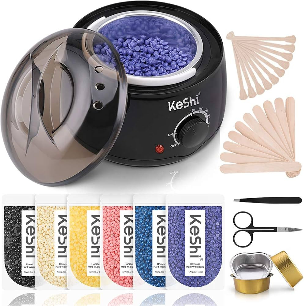 Brazilian Waxing Kit, KeShi Wax Warmer for Painless Hair Removal with 5 Bags Hard Wax Beans for F... | Amazon (US)