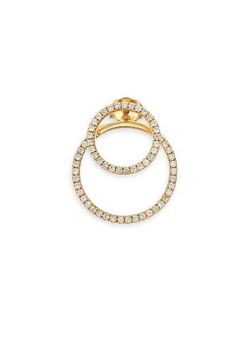 Pave Diamond & 14K Yellow Gold Single Ear Jacket | Saks Fifth Avenue