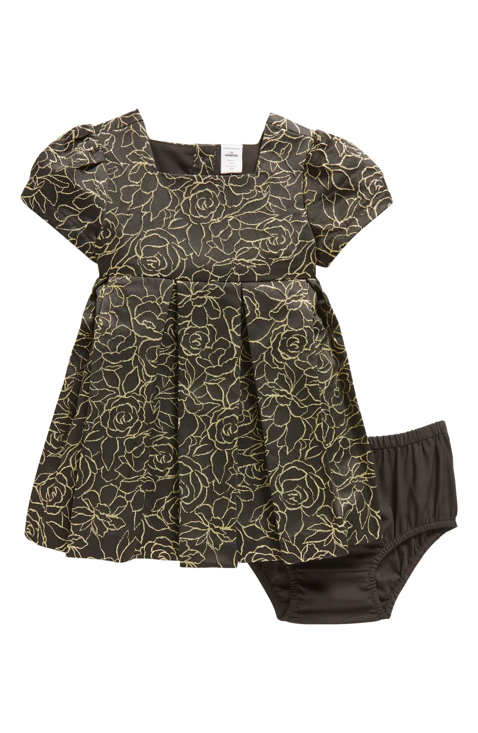 Matching Family Moments Metallic Jacquard Dress with Bloomers | Nordstrom