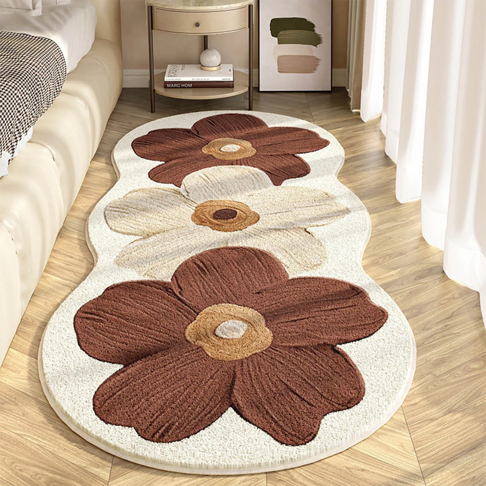 Clearance! Upgraded Cute Rugs for Bedroom, Floral Area Rug, Non-Slip Absorbent Bathroom Mat Super... | Walmart (US)