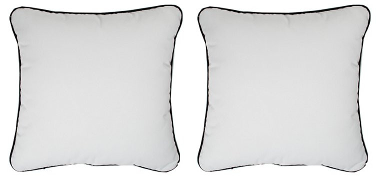 S/2 Frances Outdoor Pillows, White/Black | One Kings Lane