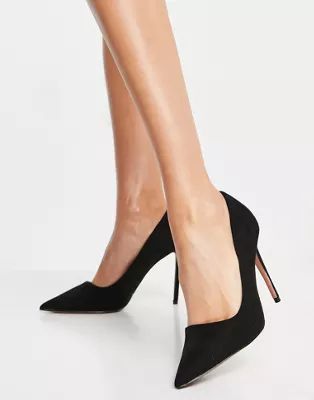 ASOS DESIGN Penza pointed high heeled court shoes in black | ASOS (Global)