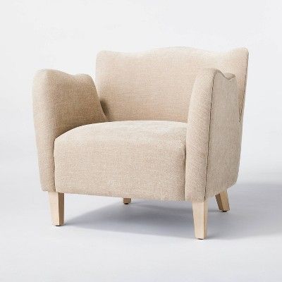 Wing Arm Accent Chair Velvet Beige (FA) - Threshold™ designed with Studio McGee | Target