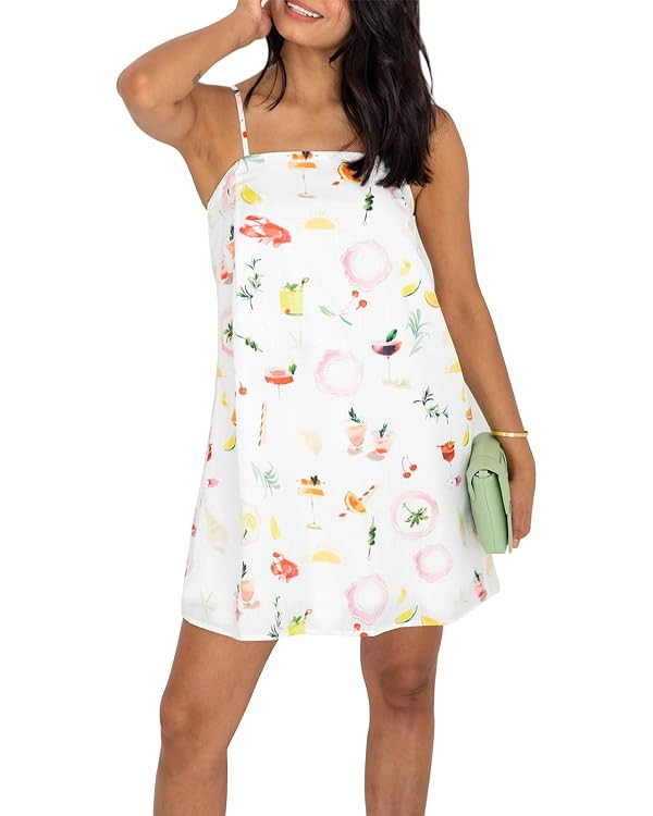 Women Boho Floral Mini Cami Dress Spaghetti Strap Backless Flowy Sling Dress Cute Graphic Summer ... | Amazon (US)