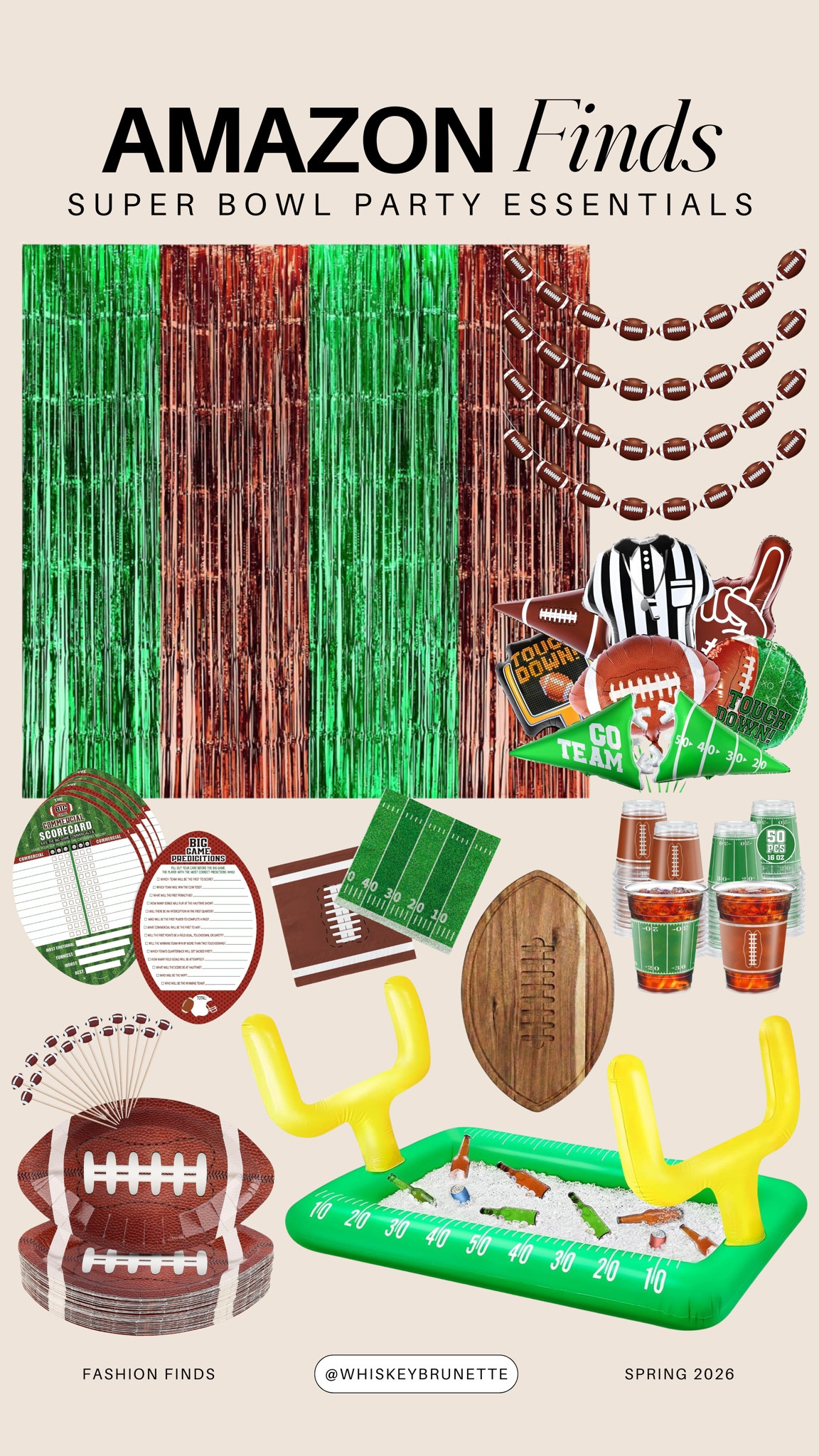 Amazon Super Bowl party essentials

football party tableware
disposable plates and cups
snacks and appetizer spread
chips and dips station
buffalo wings and sliders
drink coolers and ice
beer and game day drinks
serving trays and platters
big TV or projector setup
extra seating and chairs

#LTKSeasonal #LTKHome #LTKSaleAlert