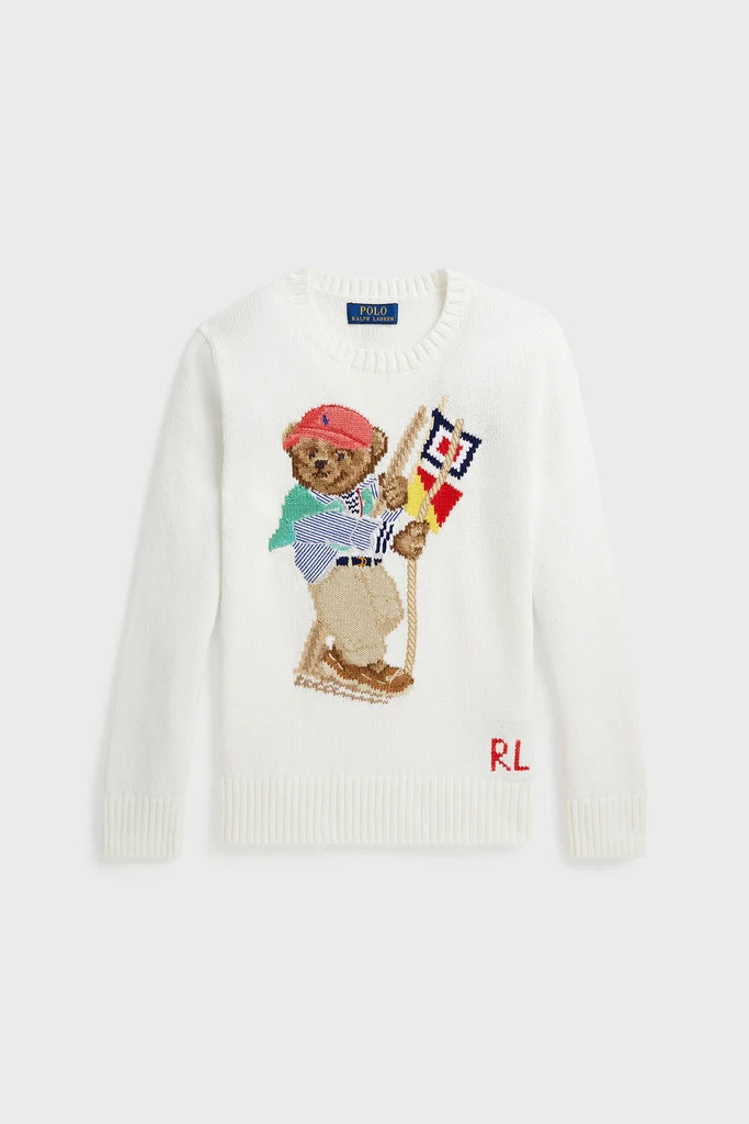 Long-Sleeve Combed Cotton RL Sail Polo Bear Sweater | Tuckernuck (US)