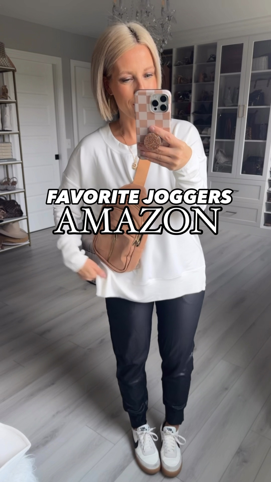 My favorite joggers are now available in a faux leather option!!!! I love these and have so many pairs now I’ve lost count!!!!
⬇️⬇️⬇️
Faux leather joggers sized up to medium…all other colors size small.
Top sized up to medium for oversized fit.
Shoes TTS

#LTKFindsUnder50 #LTKWatchNow #LTKActive