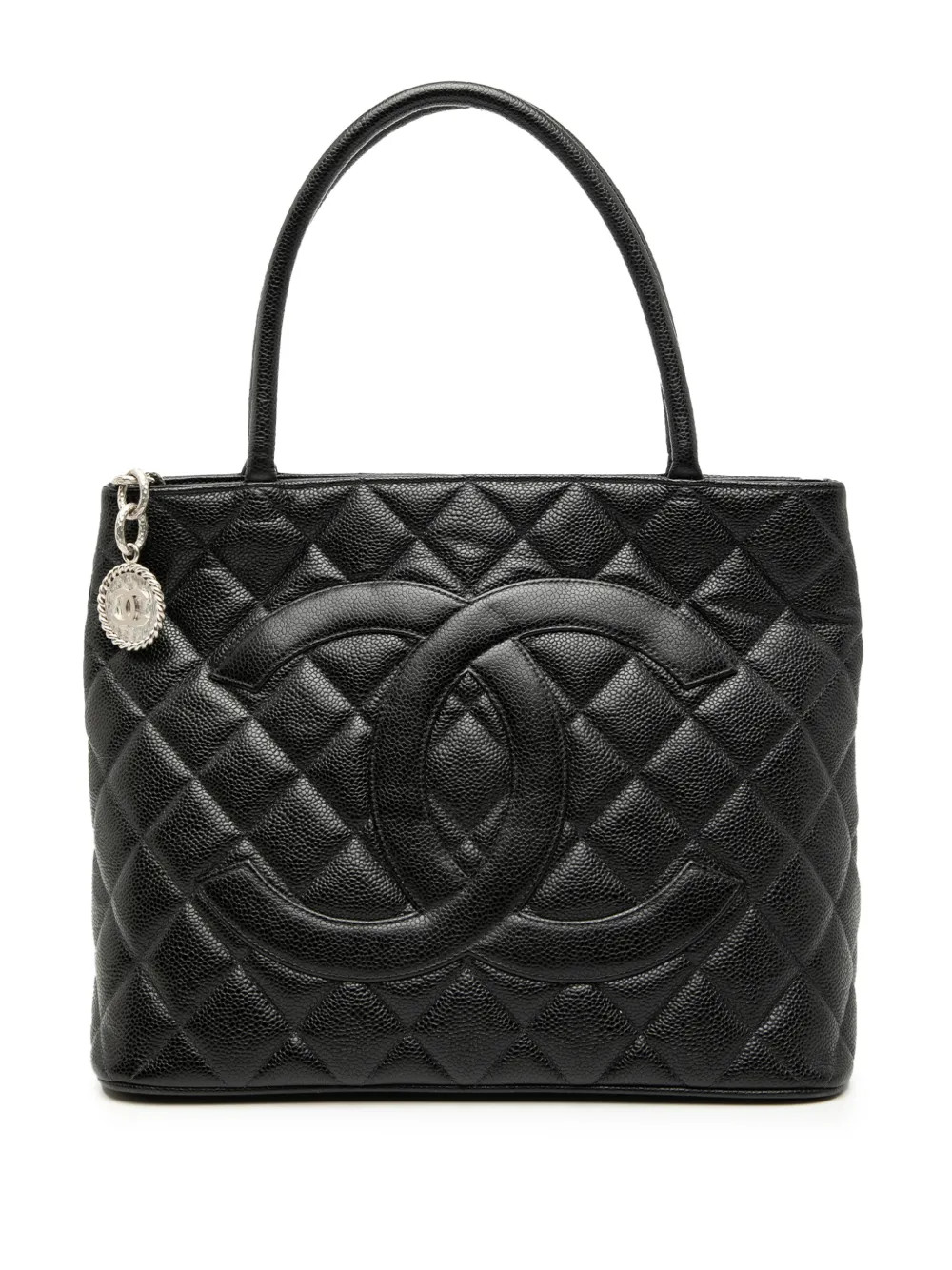 CHANEL Pre-Owned 2000-2002 Caviar Medallion tote bag - Black | Farfetch Global