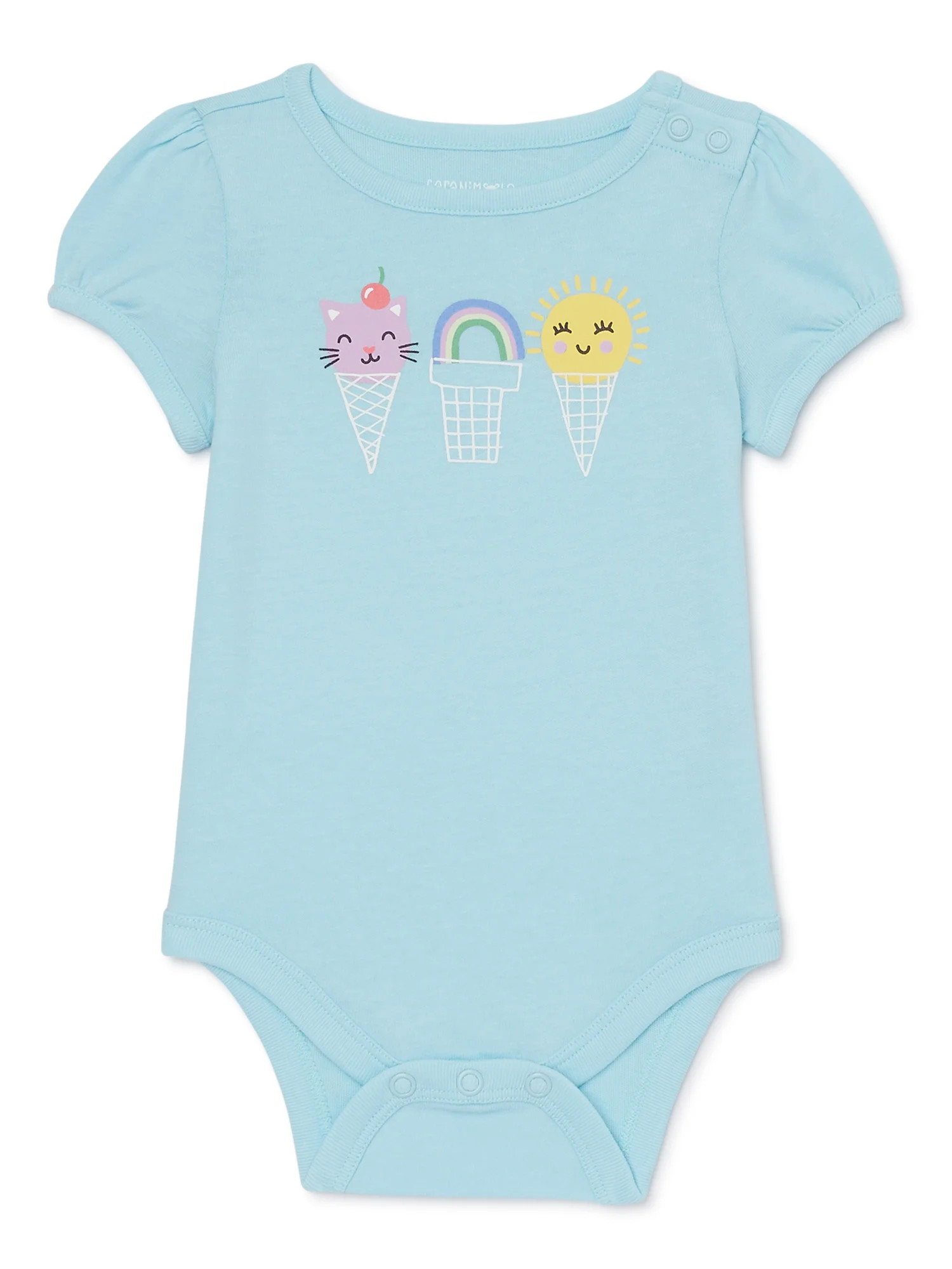 Garanimals Baby Girl Puff Sleeve Graphic Bodysuit, Sizes 0-24 Months | Walmart (US)