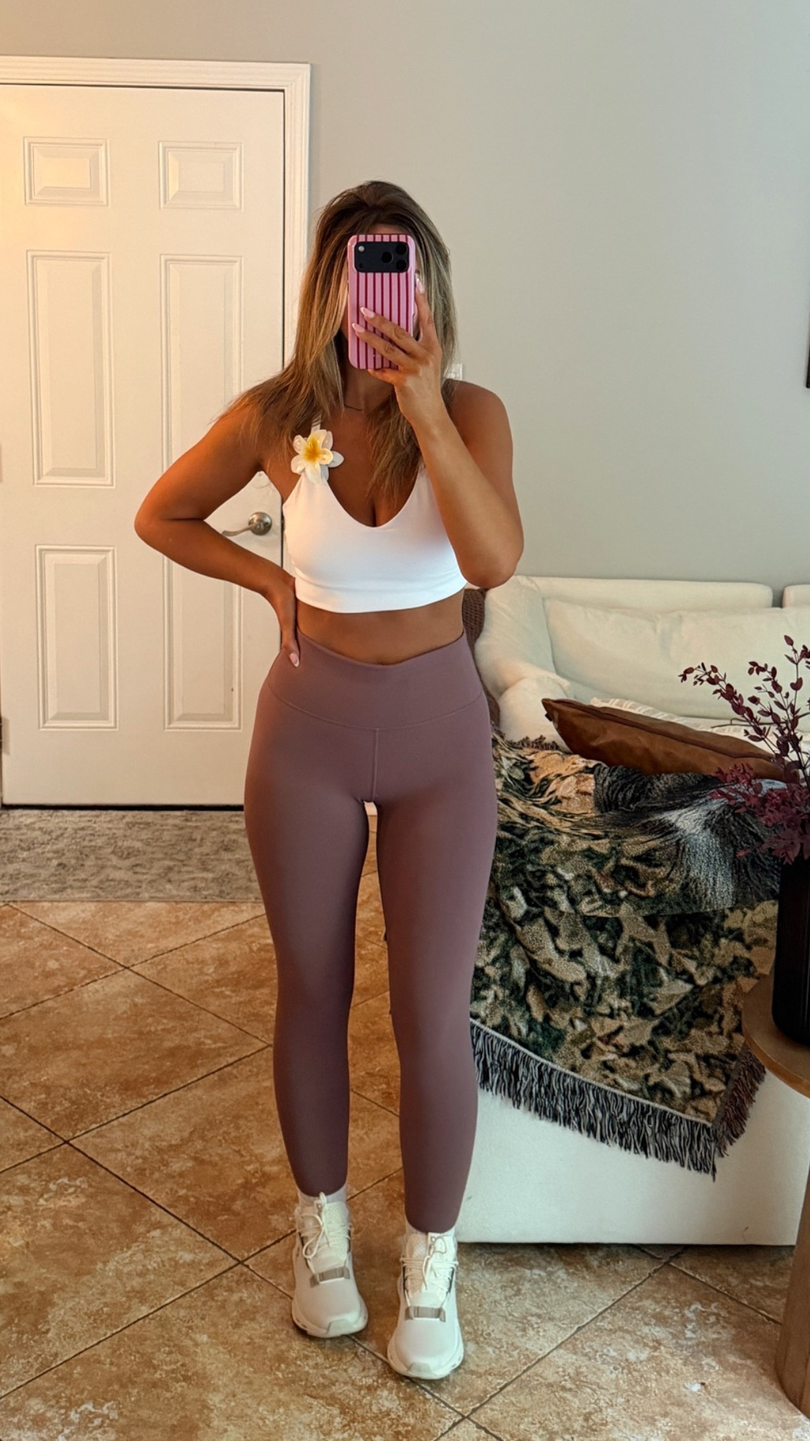 today’s gym ootd! 🤍 size S top, size M leggings. i live this style of leggings, theyre comfortable, have good compression without feeling too tight and don’t ride up. @Fabletics workout outfit

#LTKfitnessgoals #LTKActive