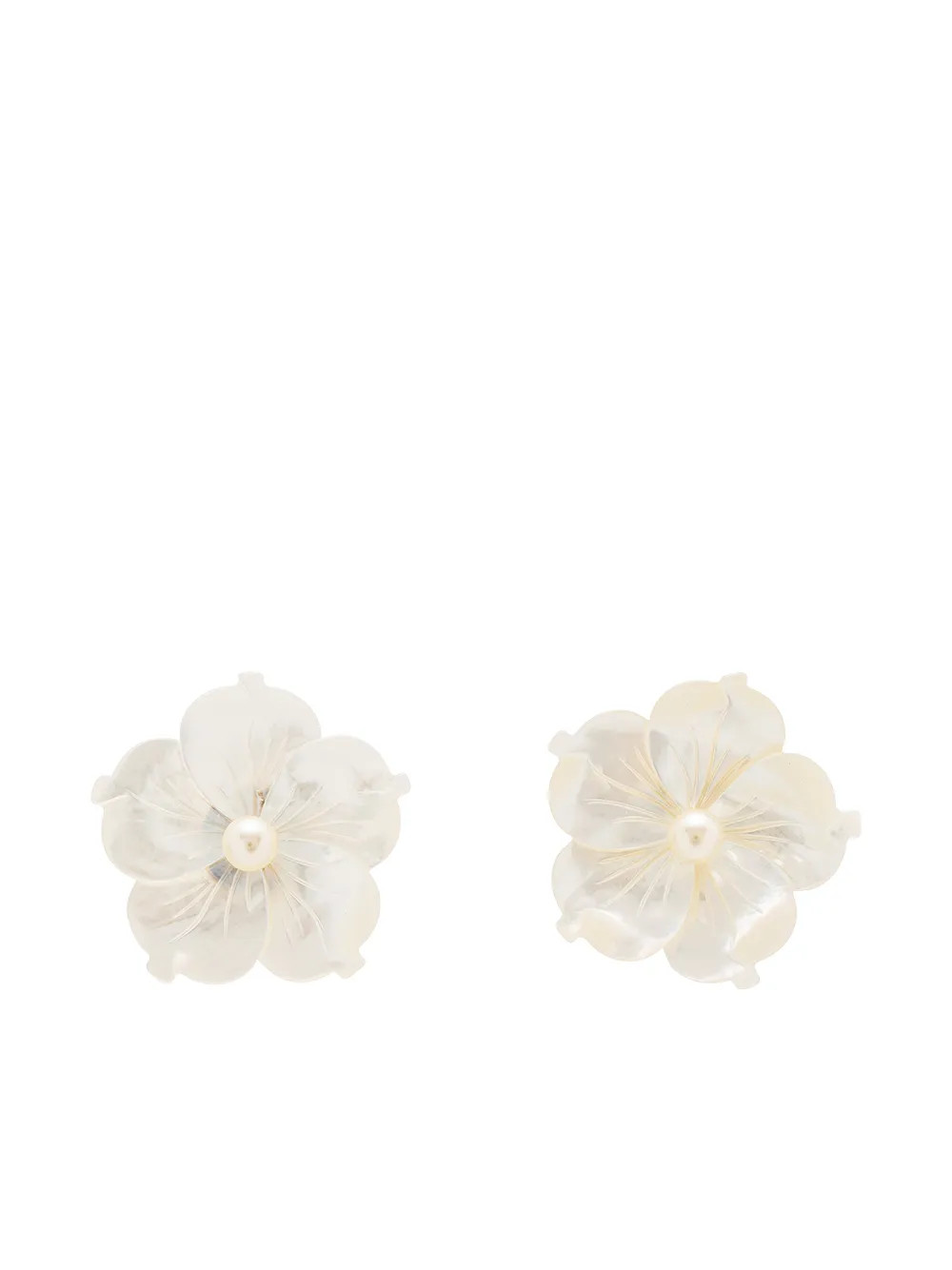 mother-of-pearl flower stud earrings | Farfetch Global