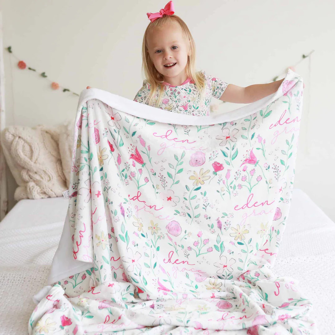Paris Petals Personalized Kids Blanket | Caden Lane