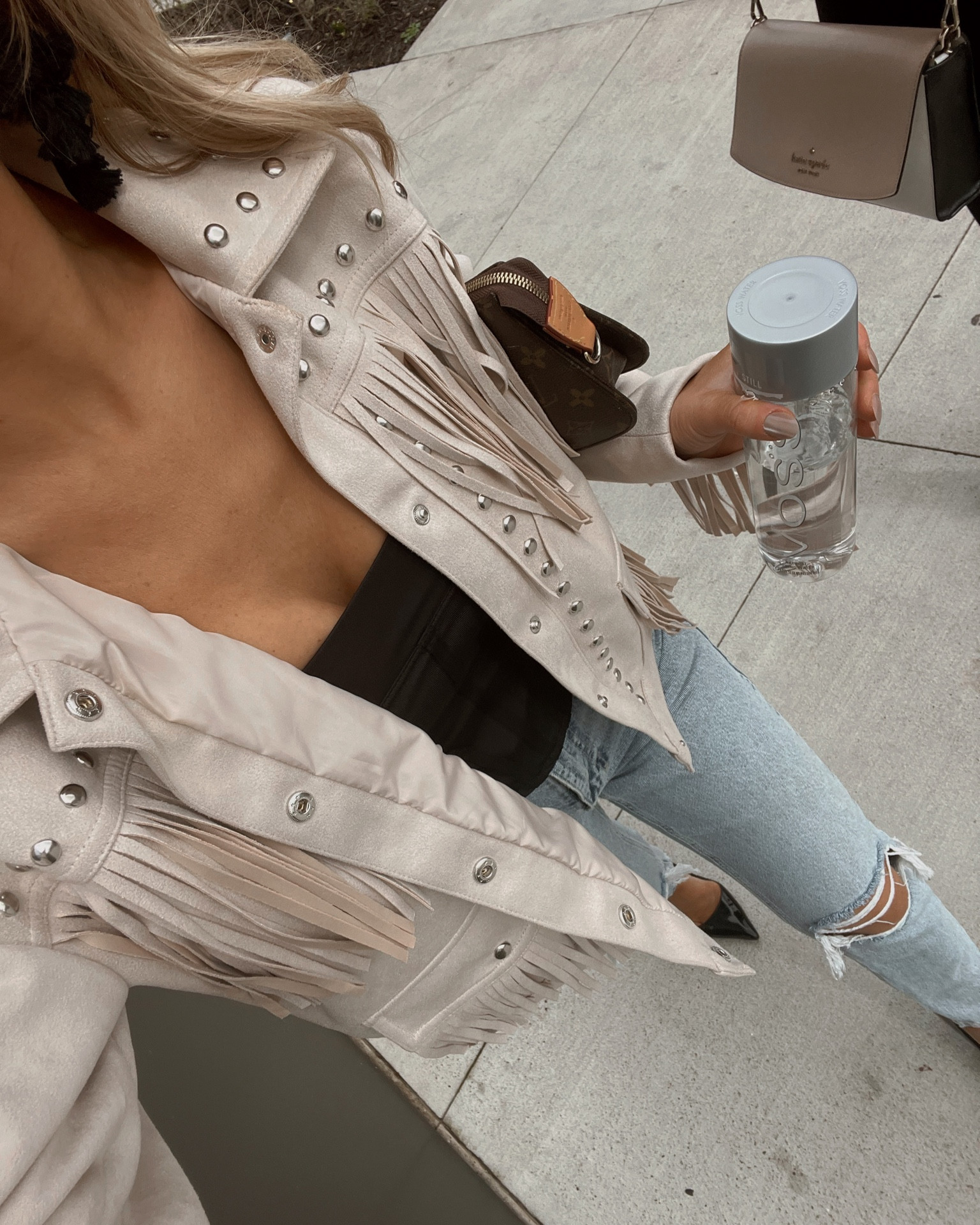 Nashville Bachelorette Party outfits! Mom jeans, black corset and suede fringe jacket with Steve Madden black patent leather heels! The most requested high waist 90s style jeans!

#LTKstyletip #LTKshoecrush #LTKunder100