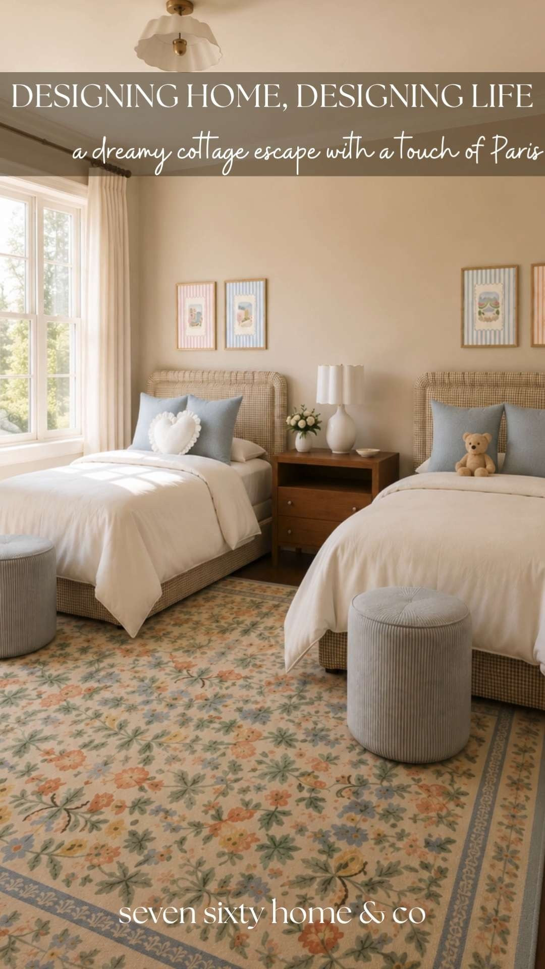 I love bedrooms that feel sweet and playful without leaning overly themed, and this shared girls space feels so timeless and calming. The woven beds, soft floral rug, creamy bedding, and warm wood tones create a room that feels cozy, collected, and full of charm.

shared bedroom ideas, girls room decor, cozy cottage bedroom, warm traditional interiors, floral area rug, pastel bedroom inspiration, woven furniture bedroom, timeless kids decor, soft neutral bedroom, cottage style girls room, elegant shared room, cozy layered interiors, warm collected home, transitional kids bedroom, classic cottagecore decor, designer inspired bedroom, soft blue accents, traditional home styling, whimsical cozy bedroom, gathered home aesthetic 

 #LTKHome #LTKSaleAlert #LTKKids