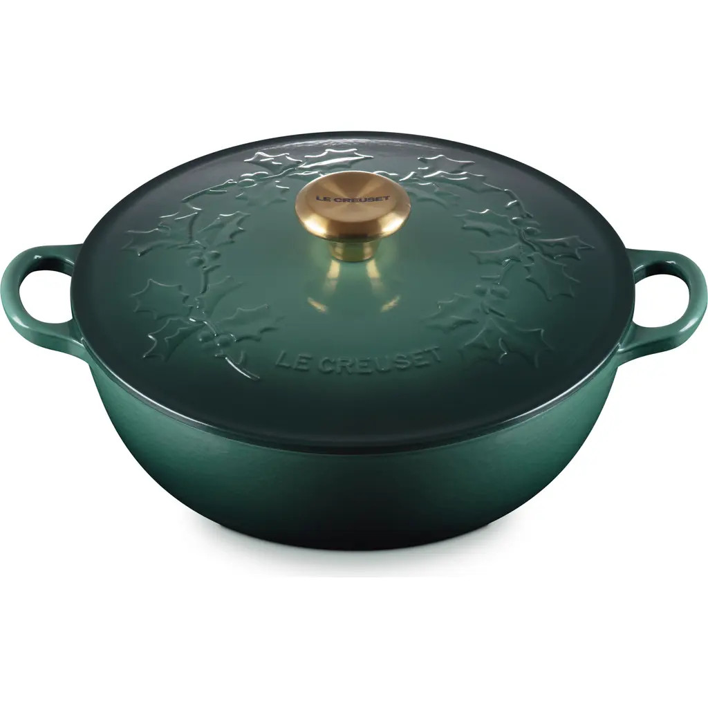Le Creuset Holly Collection Traditional 4.5-Quart Enamel Cast Iron Dutch Oven with Lid in Artichaut at Nordstrom | Nordstrom