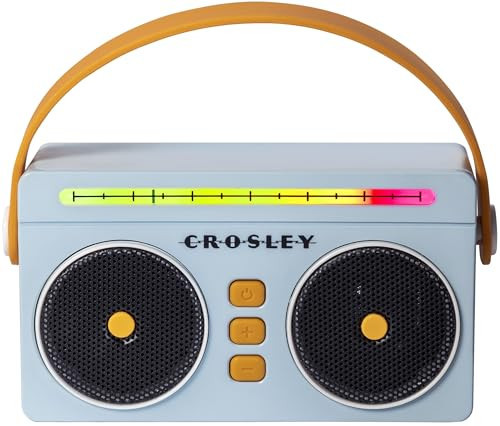 Crosley CR3050A-SB Mini Boombox Retro Portable Bluetooth Speaker with LED Lights, Sky Blue | Amazon (US)
