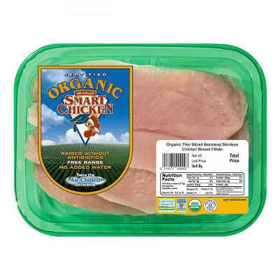 Smart Chicken Organic Boneless & Skinless Thin Sliced Chicken Breast - 0.75-1.5lbs - price per lb | Target