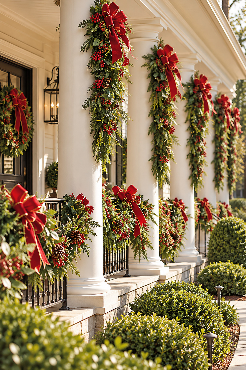 Okay, imagine walking up to a home decorated with these gorgeous Frontgate Christmas finds! 😍🎄 Beautiful garlands wrapped around porch columns, oversized wreaths on the front door, classic red and gold nutcrackers, festive outdoor Christmas rugs, and the most stunning giant Christmas bows. It's giving elegant holiday estate vibes, and I'm completely here for it! Such beautiful pieces for a classic Christmas entrance.
#LuxuryChristmasPorch #FrontgateHolidayDecor #ChristmasColumnDecor #ChristmasGarland #OutdoorChristmasWreath #LargeNutcracker #OutdoorChristmasRug #GiantChristmasBow #ChristmasPorchIdeas #ElegantOutdoorDecor #ChristmasFrontEntry #LuxuryHolidayHome #ClassicChristmas 

 #LTKSeasonal #LTKHome #LTKSaleAlert