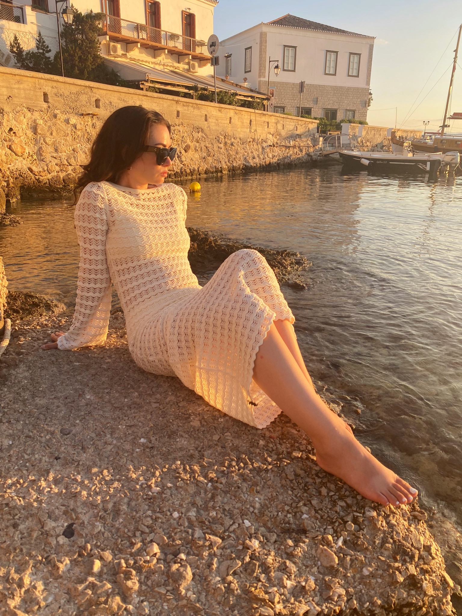 flowy beach cover up dress White Flowy Beach Dress: Women's Swimsuit Cover Up-Eddoyee