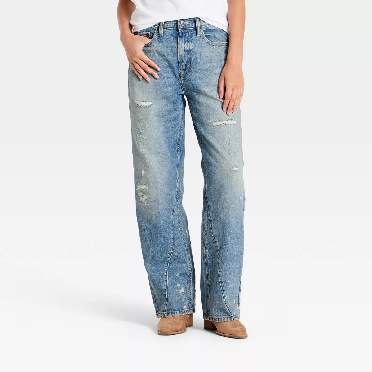 Women's Low Loose Slung Jeans - Universal Thread\u2122 Light Wash Blue 00 Short | Target