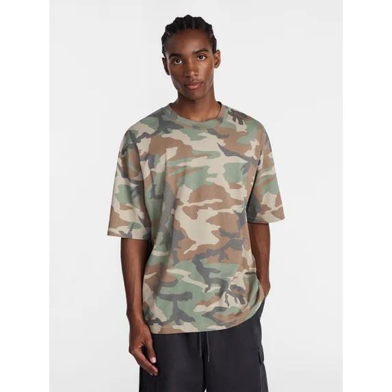 No Boundaries Men's Oversized Boxy Tee Shirt with Short Sleeves, XS-4XLT | Walmart (US)