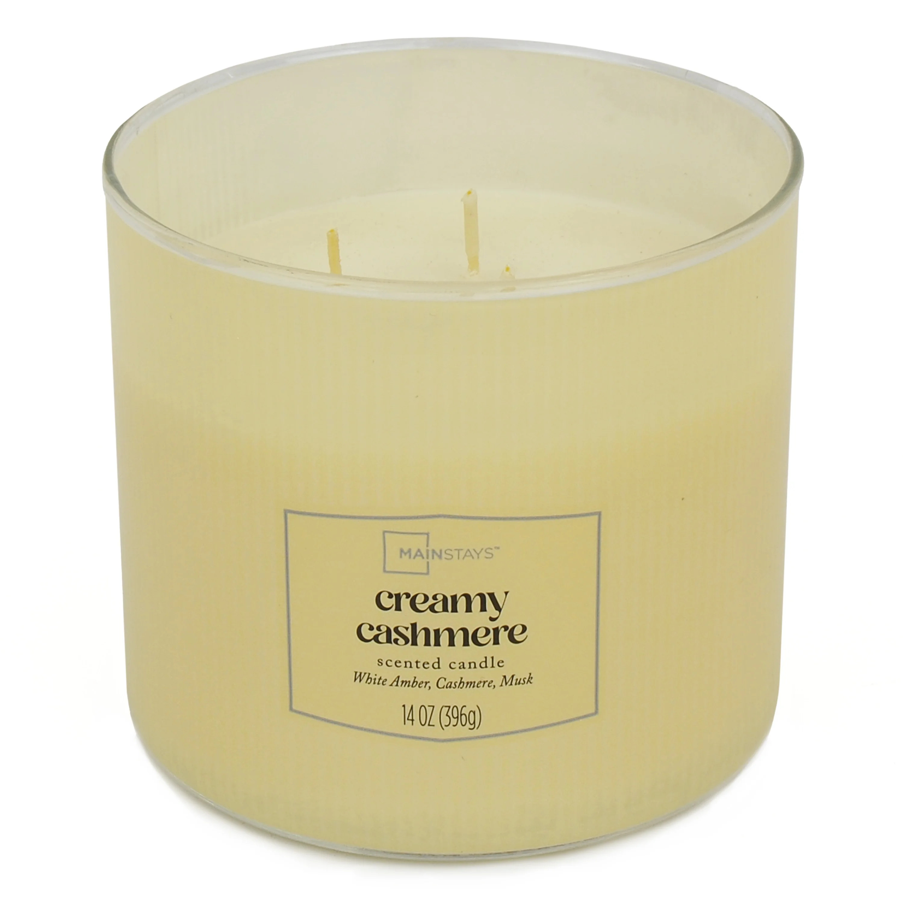 Mainstays Textured Wrapped Candle Creamy Cashmere, 14 Ounce | Walmart (US)