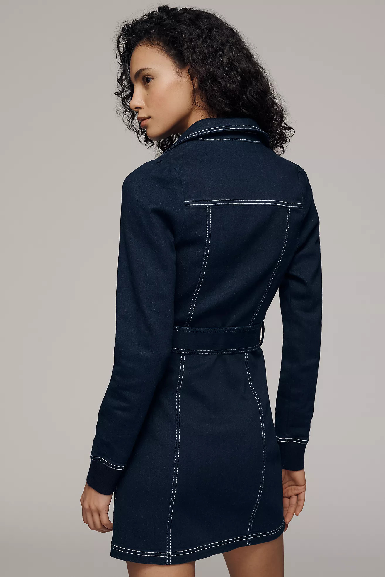 Pilcro Denim Long-Sleeve Mini Shirt Dress | Anthropologie (US)