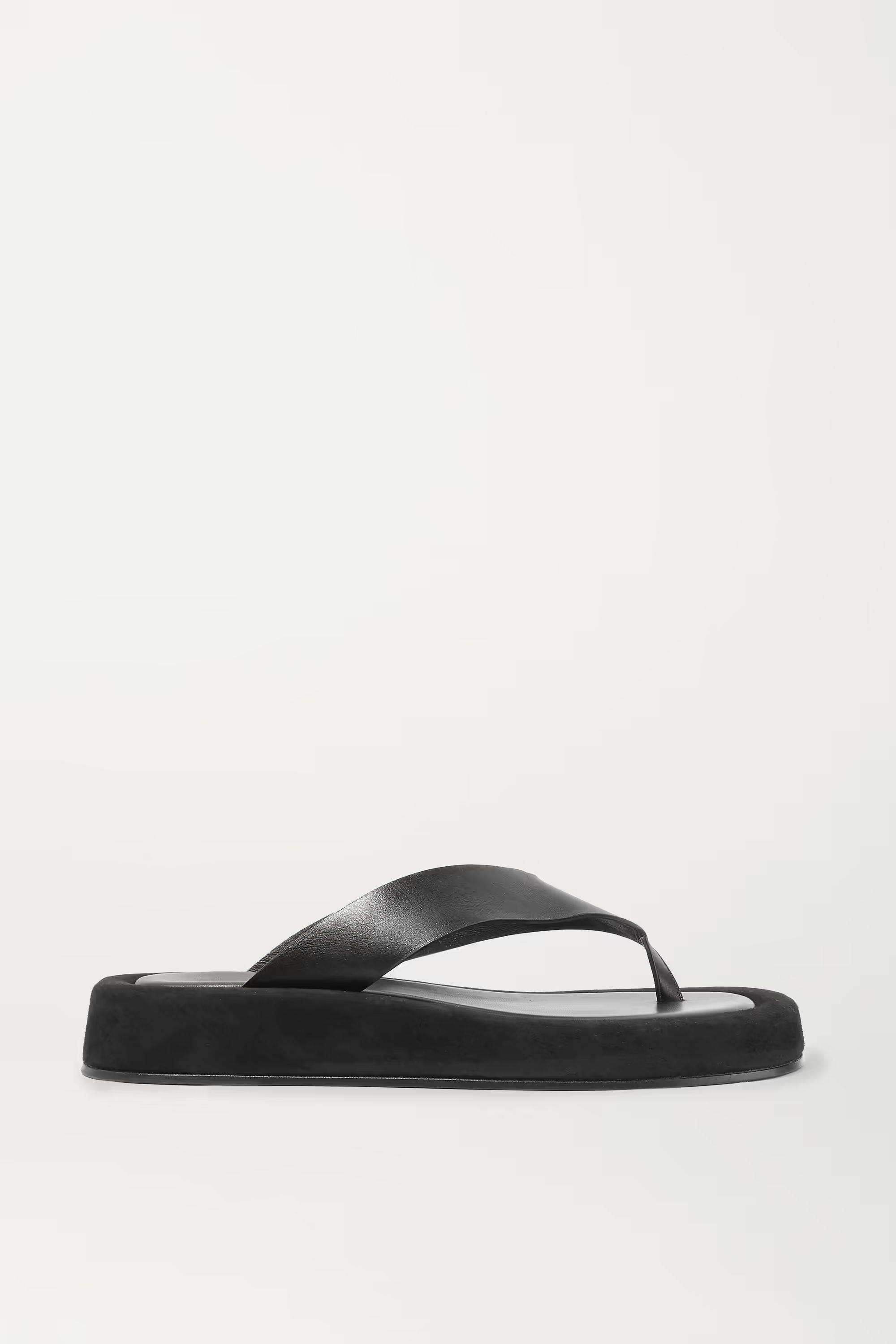 Ginza leather and suede platform flip flops | NET-A-PORTER (US)