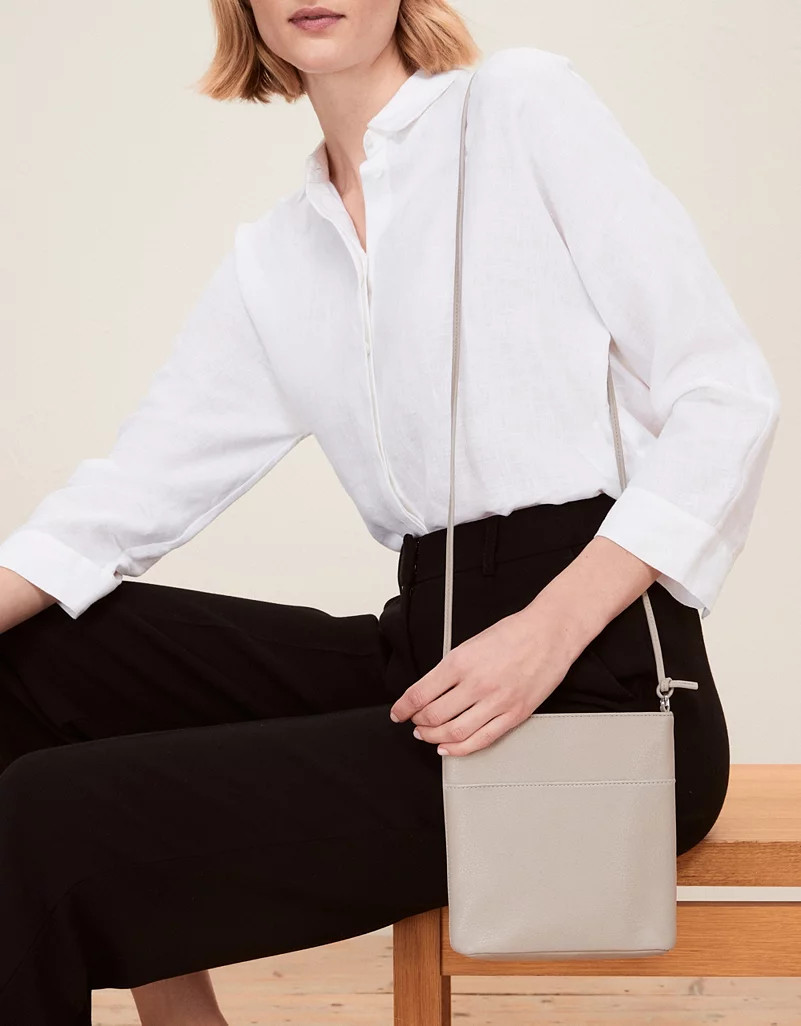 Small Leather Cross-Body Bag | The White Company (UK)